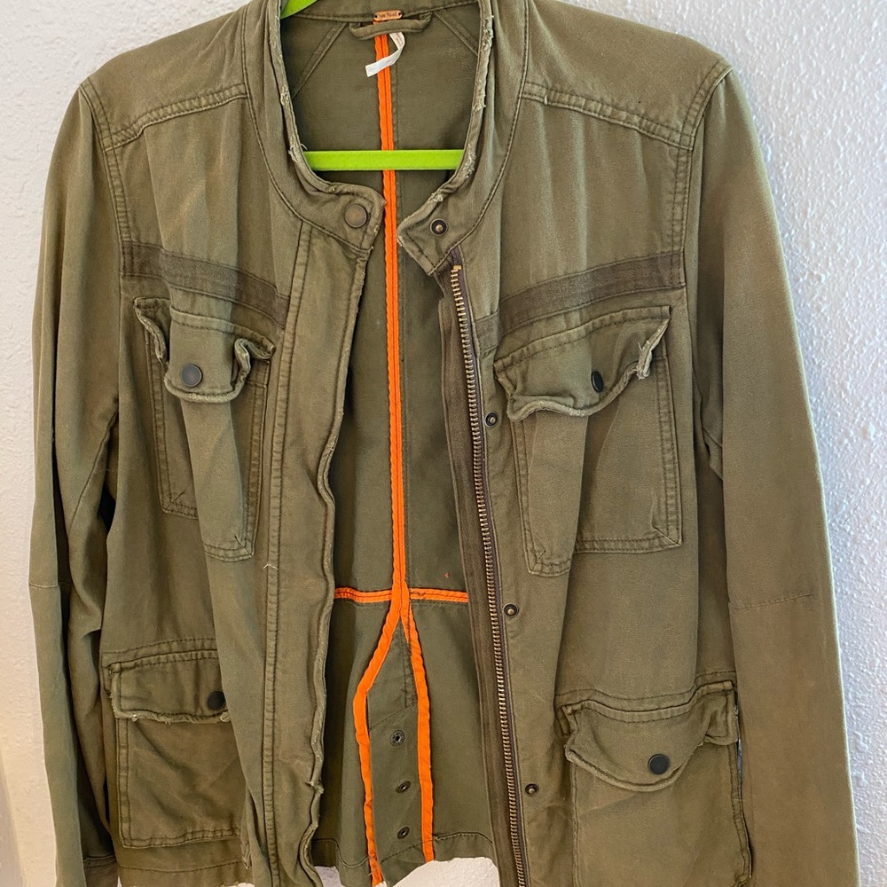 Free people khaki army green jacket